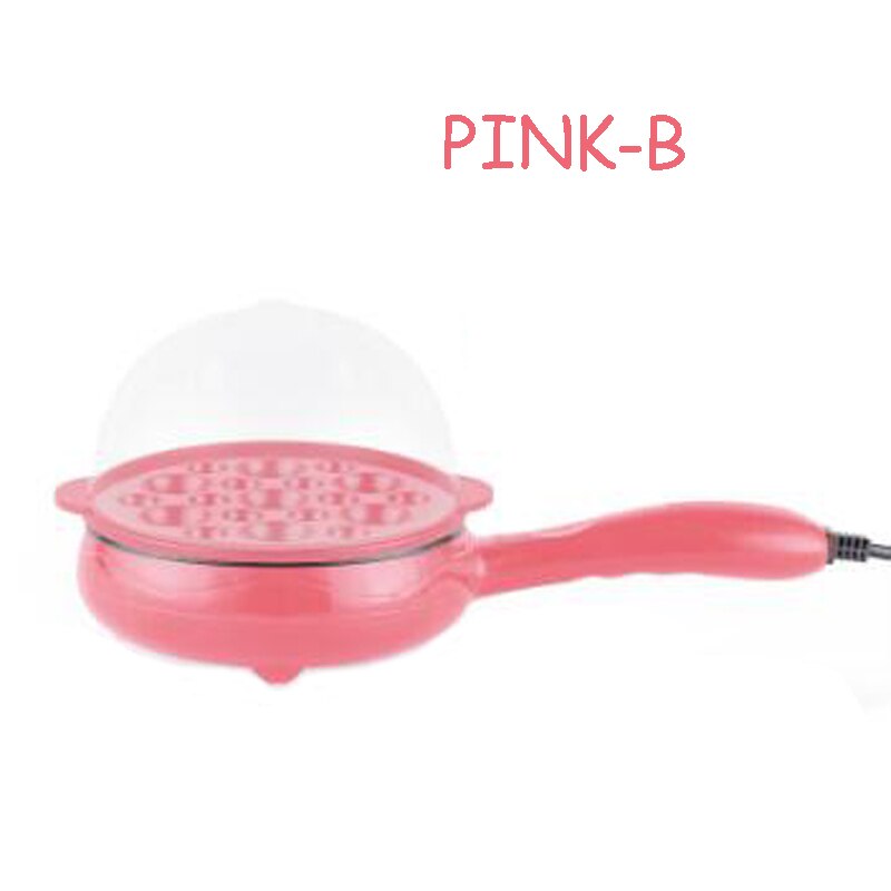 Betohe mini huishoudelijke ei-omelet pannenkoeken elektrische gefrituurde biefstuk antiaanbakpan gekookte eieren boiler stoomkoker ontbijtmaker: 110v / Roze-b