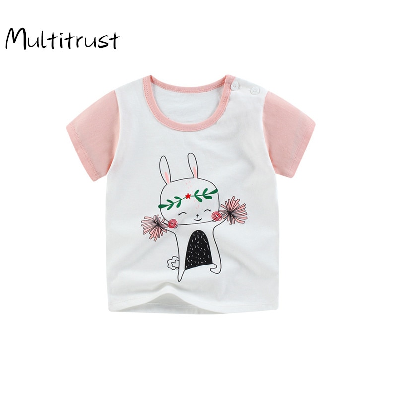 Été enfants garçons T-shirt couronne impression à manches courtes bébé filles T-shirts coton enfants T-shirt col rond T-shirt hauts garçon tissu