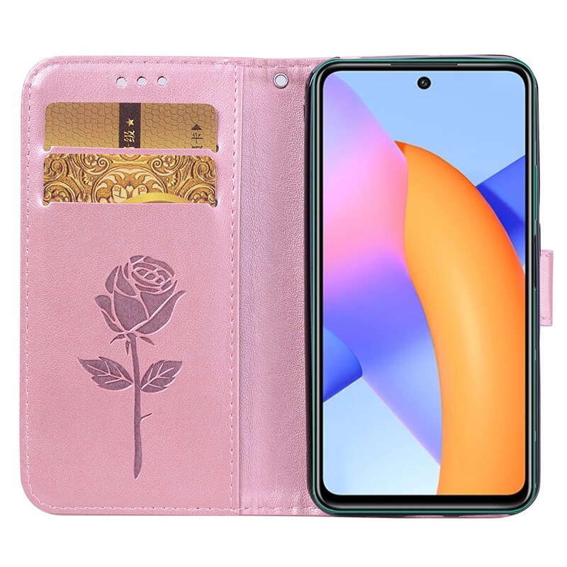 Luxus kippen Abdeckung Für HONOR 10X Lite Fundas Huawei honor 10X lite DNN-LX9 Brieftasche Leder fallen Für honor 10x Licht telefon Coque: MG Rosa