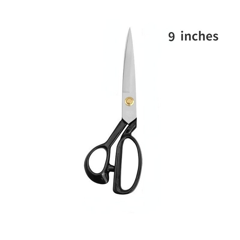 Tailor Scissors Manganese Steel Forging Handmade Scissors Sewing Cloth Cutting Clothing Scissors Household Large Scissors: 9 inch white blade