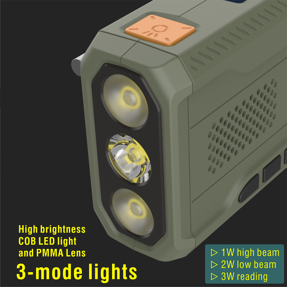 Radio de emergencia DAB/FM con Bluetooth, receptor de Radio Solar portátil, dinamo de manivela, Radio para exteriores, altavoz para acampar con linterna