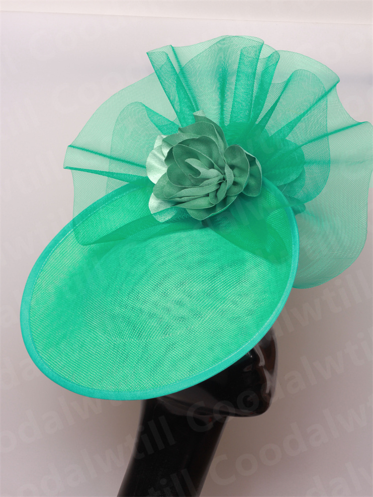 Chique marinha fascinators chapéu para mulheres elegante royal ascot millinery boné noiva casamento cocktail acessórios de cabelo véus headpiece: Champagne
