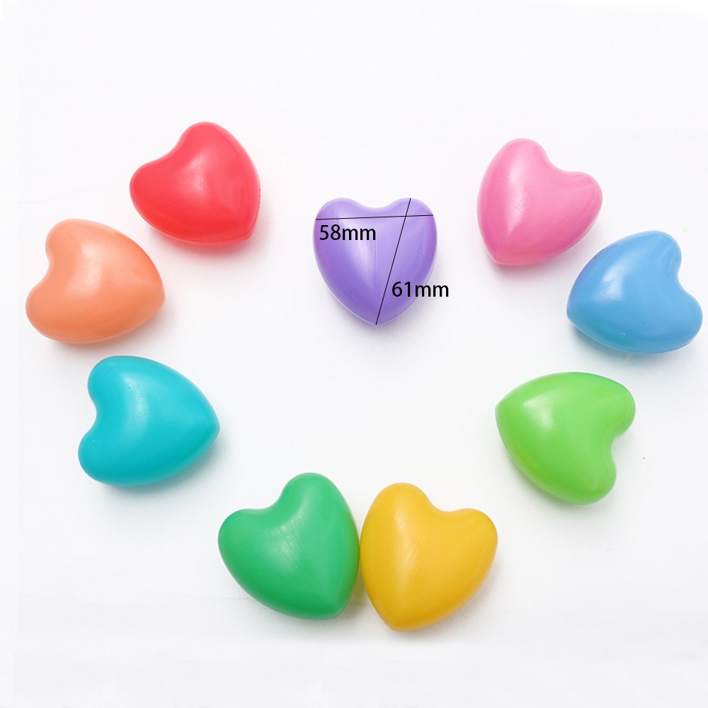 Pelotas de juguete pleásticas con forma de corazón y estrella para bebé, juguete suave para el estrés, piscina de aire, Ola oceánica, pelotas para piscina de agua, 50/100 Uds.