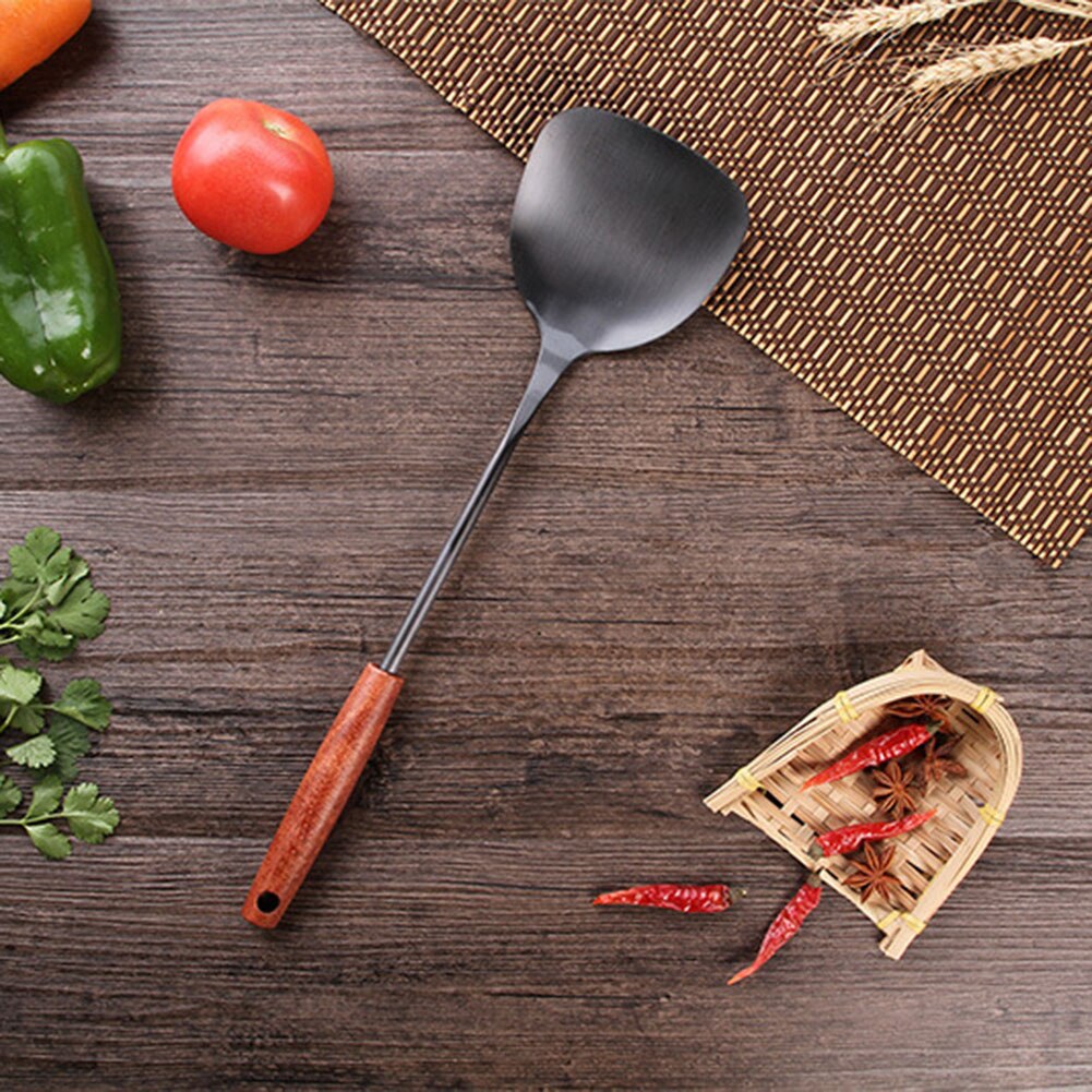 Långhandtag soppslev sked turner vägghängande bärbar rostfritt stål non-stick handtag turner/slev köksredskap