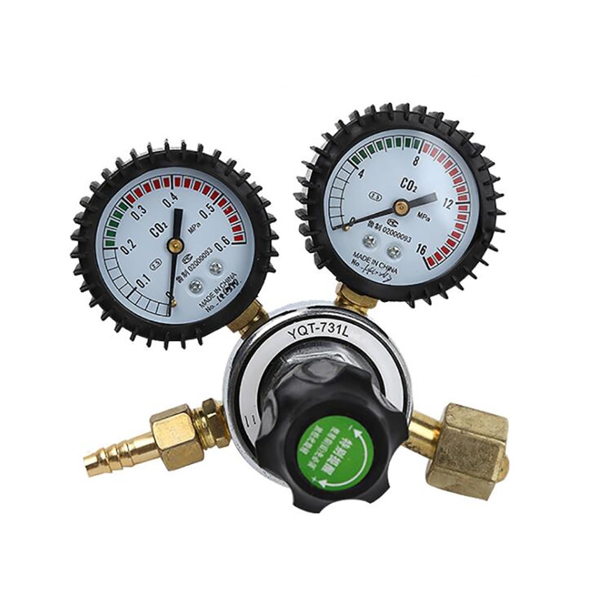 CO2 Pressure Regulator Valve CO2 Pressure Reducer Dual Gauge Gas Gauge Regulator Carbon Dioxide Welding Pressure Reducer