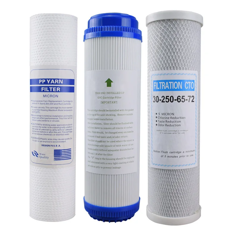 Universal 10-Inch Water Purifier Filter Cartridge Set Annual Pack PP Cotton Particle Activated Carbon Purification Equipment Acc
