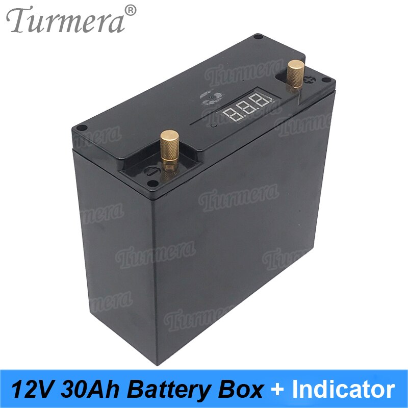 Turmera 12V 30Ah Battery Box Storage Case with Capacity Indicator Build 48Piece 18650 Battery for Uninterrupted Power Supply 12V