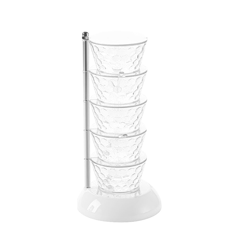 Cozinha europeia de cristal rotativo tempero caixa criativo vertical multi-camada parede pendurado vidro transparente especiarias jar colher: C