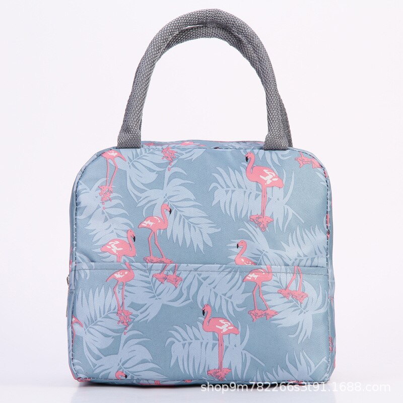 Japanness Aluminium Folie Verdickt und Einfache Hand Durchführung Mittagessen Tasche Oxford Tuch Große Kapazität Mittagessen Tasche Thermische Isolierung: flamingo