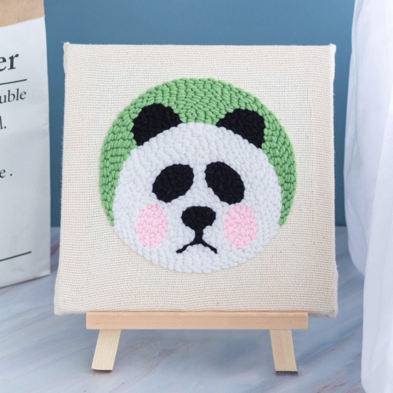 Punch Needle Embroidery Kit with Hoop Needlework Wool Work Beginner-Friendly Sewing Kits Handmade Embroidery Starter Kit DIY