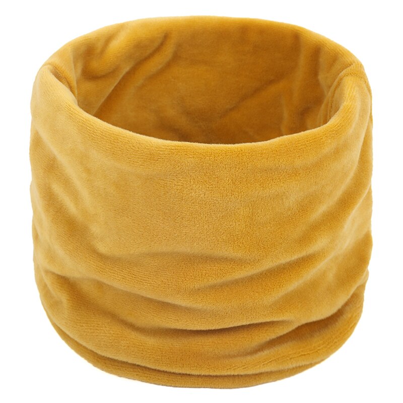 Winter Goud Fluwelen Ring Sjaal Voor Vrouwen Effen Kleur Zachte Halswarmer Vintage Vrouwen Mannen Cirkel Snood Sjaals Paar Unisex: YELLOW