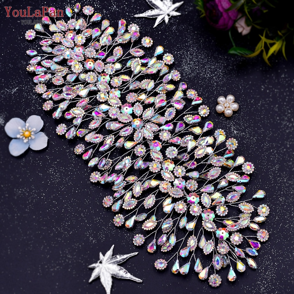 YouLaPan Rhinestone ślubny nakrycie głowy panny młodej kobieta luksusowe akcesoria do włosów opaska na ślubne nakrycia głowy ślubna tiara HP409: Srebrny