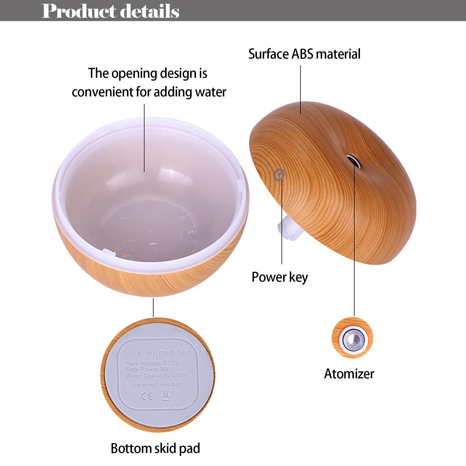 1pc Wood Grain Air Humidifier Mute Aroma Diffuser Bedroom Aroma Diffuser Office Aromadiffusor Mini Oil Diffuser Mist Maker