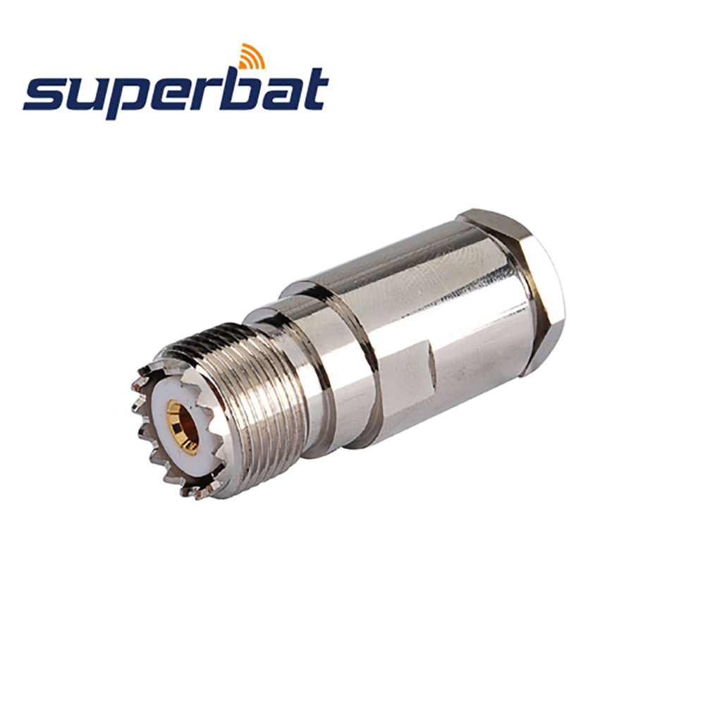 Superbat 10 Uds UHF abrazadera Jack hembra conector Coaxial RF para Cable RG8, RG214,RG213,LMR400