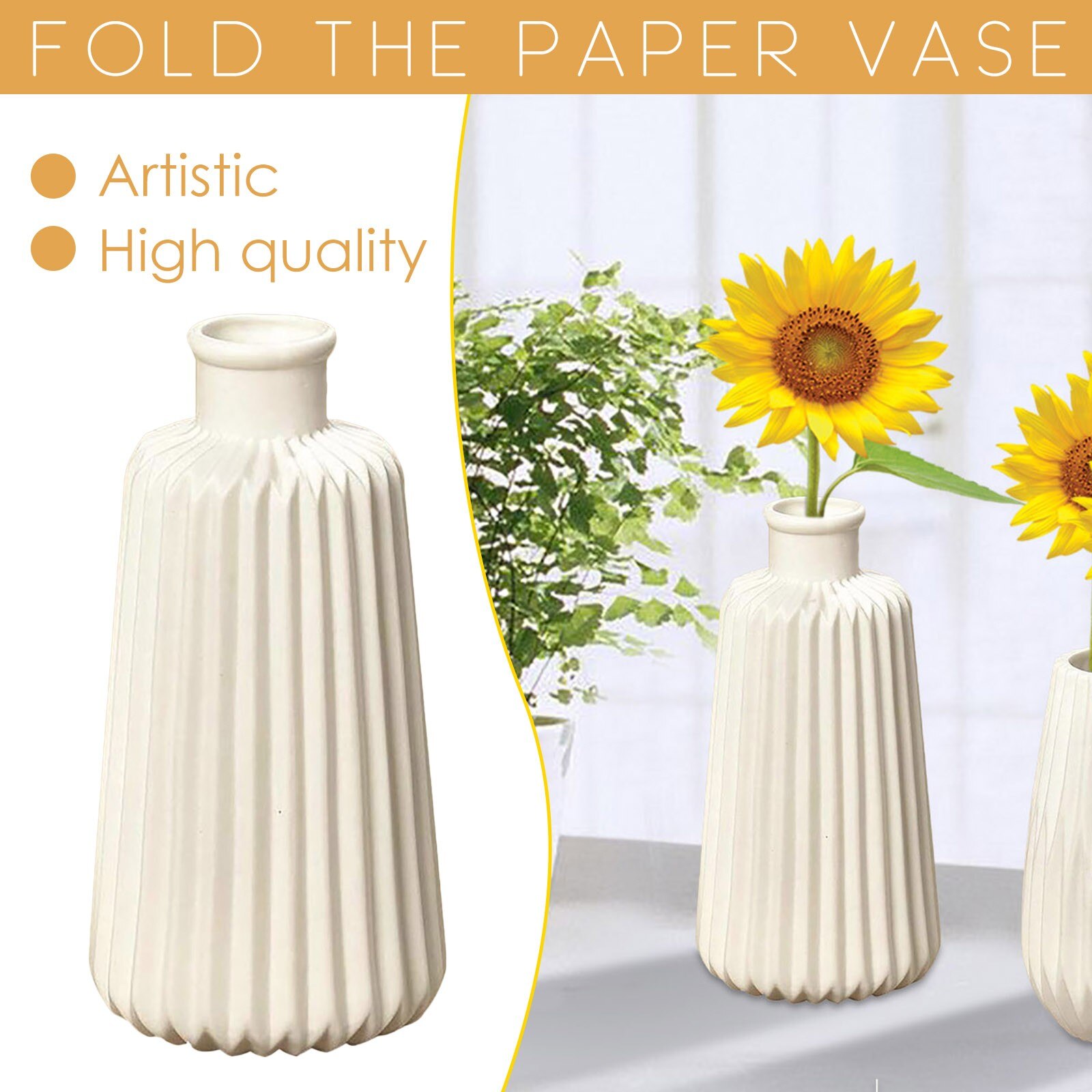 Spiral Folded Paper Vase 2pc Europe Ceramics Flowers Pot Home Plant Vases Living Room Tabletop Decoration