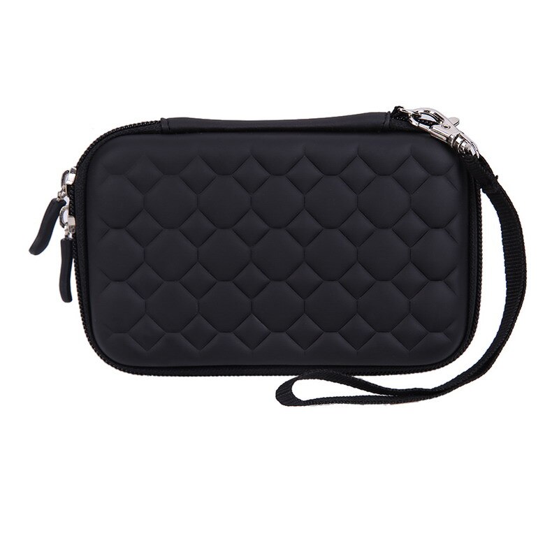 Disco rígido externo proteger caso saco portátil padrão casca dura eva pu bolsa de transporte para 2.5 polegada portátil externo hdd: Black