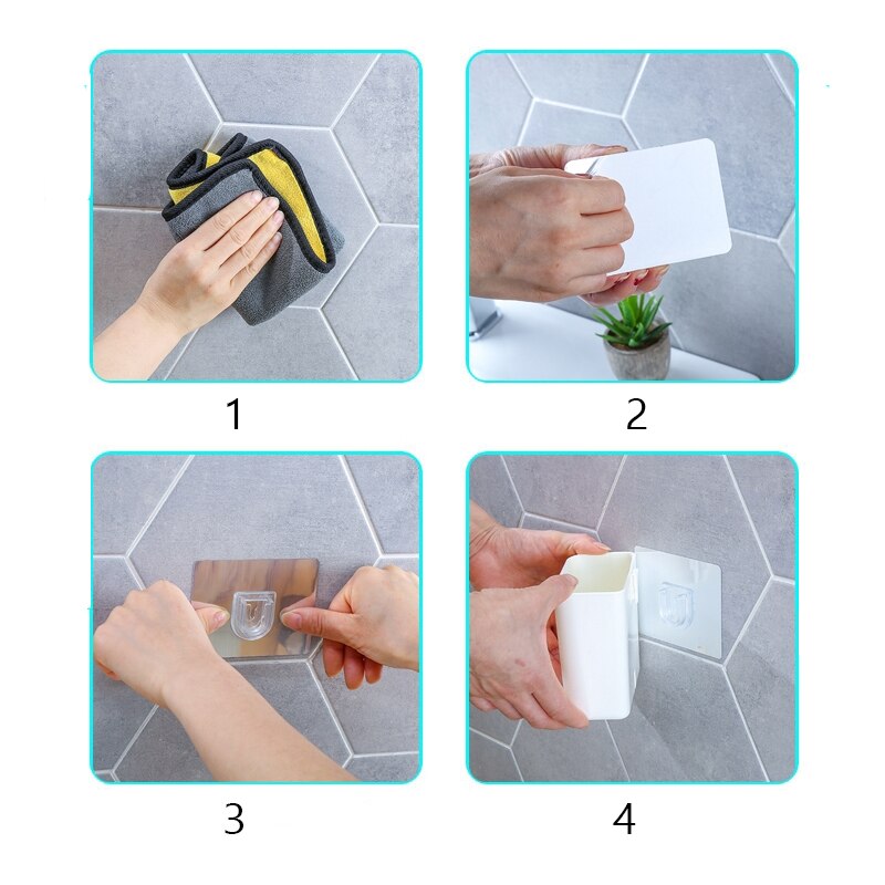 Multi-function Toothbrush Holder Wall-Mounted Punch-free Bathroom Shelf Toothpaste Storage Rack for Kitchen Bathroom Accessories