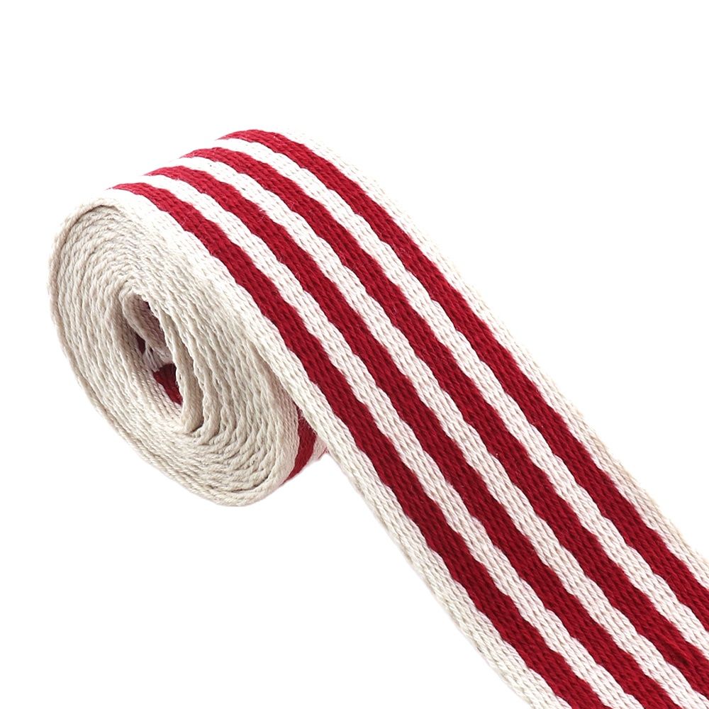 38Mm Wit Rood Gestreepte Singels Polyester Katoen Stof Riem Canvas Lint Voor Bag Huisdier Kraag Rugzak Kleding Decoraties