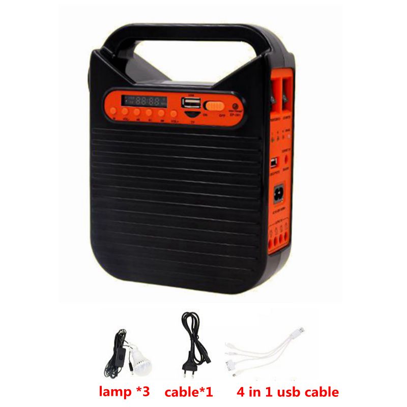 25W Zonne-energie Systeem Kit Emergency Dc Systeem Licht Set Solar Generator Fm Radio Usb Card Power Generatie Met zonnepaneel