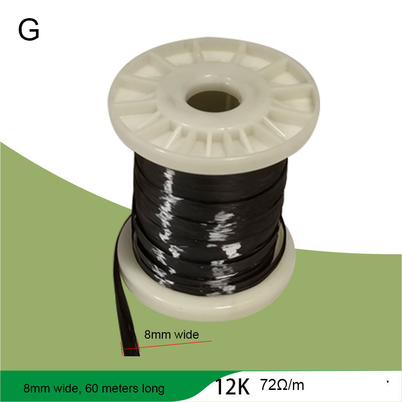 Carbon Fiber Wire High Temperature Resistance Conductive And Tensile Resistance 3K6K12K24K Conductive Heating Wre: G8mm X60 meters