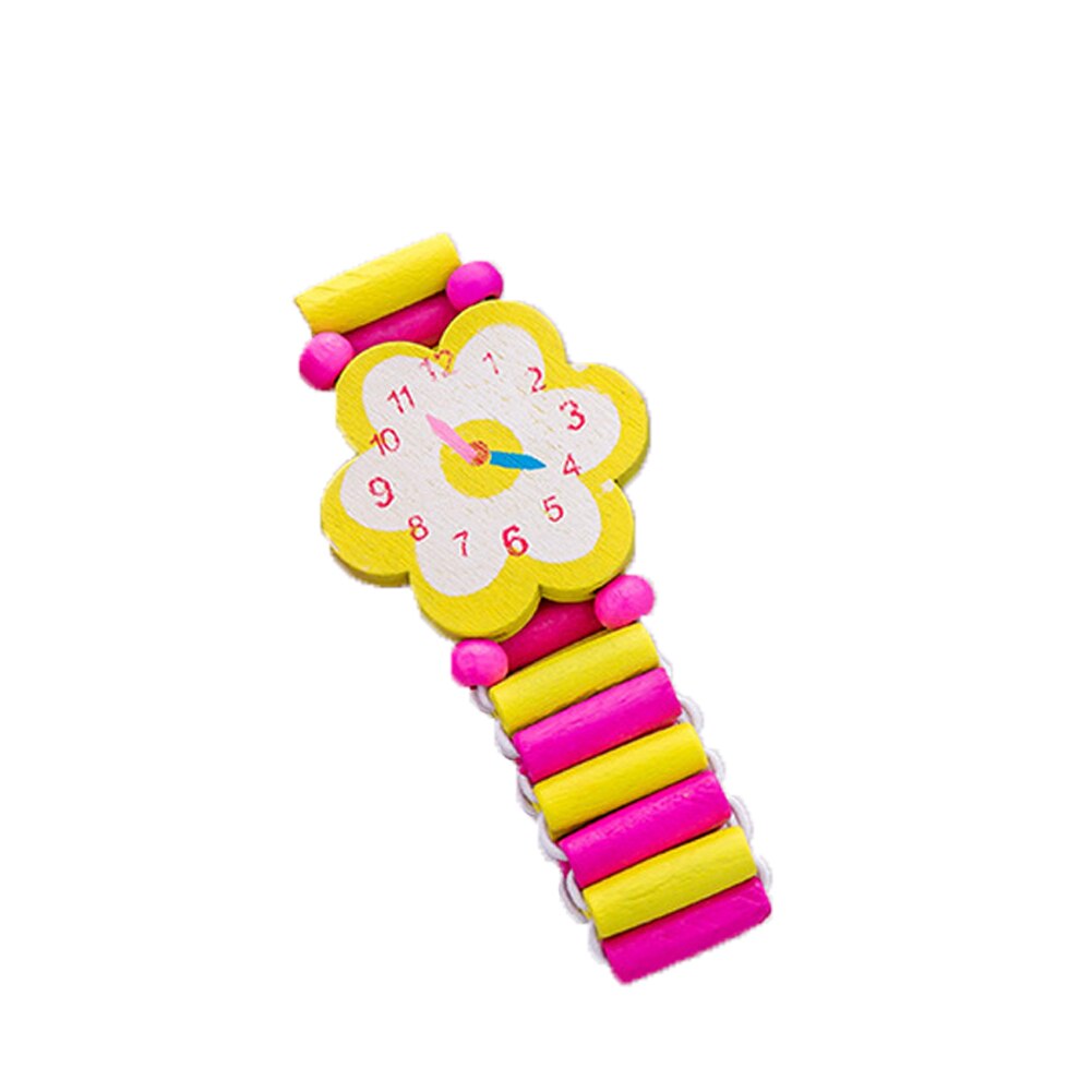 Kleurrijke Hart Ster Bloem Leuke Kids Houten Flexibele Armband Horloge Elastische Polsbandje Decoratie Speelgoed