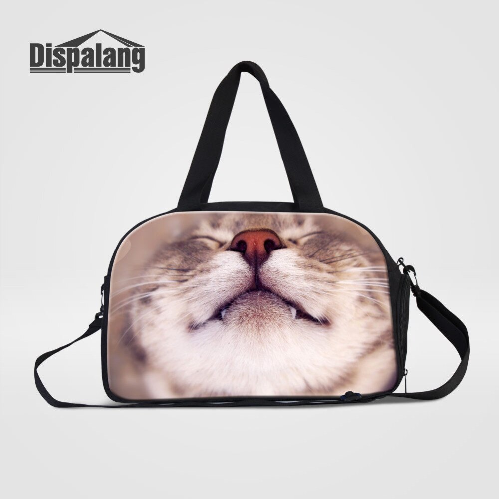 Dispalang Women Travel Bags Cat Animal Print Men Luggage Travel Duffle Bags Daily Travel Handbag Bag Shoulder Bag Bolso Deporte