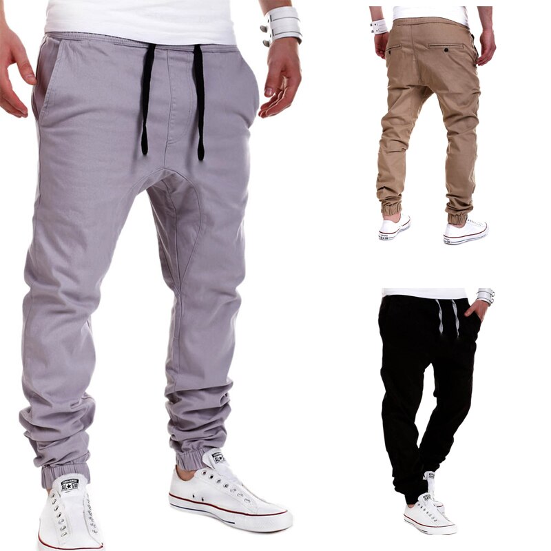 Herre joggers mærke herre bukser herre bukser casual solide bukser jogger harem kaki sweatpants xxxl yjl