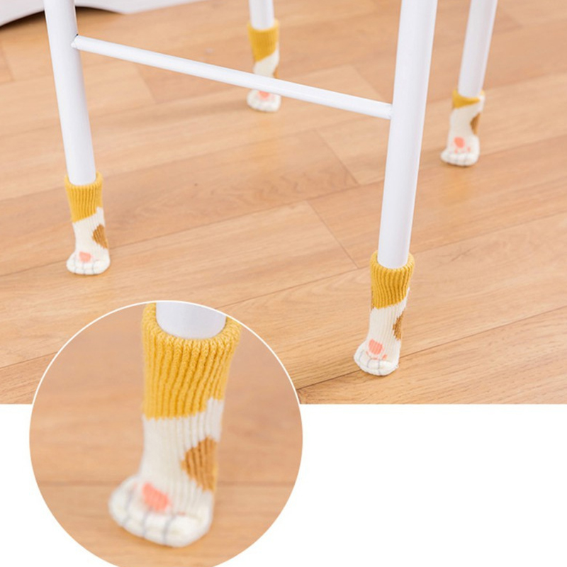 Chaussettes couverture patte protecteur chat Table chaise meubles coussinets sol laine jambe tricot