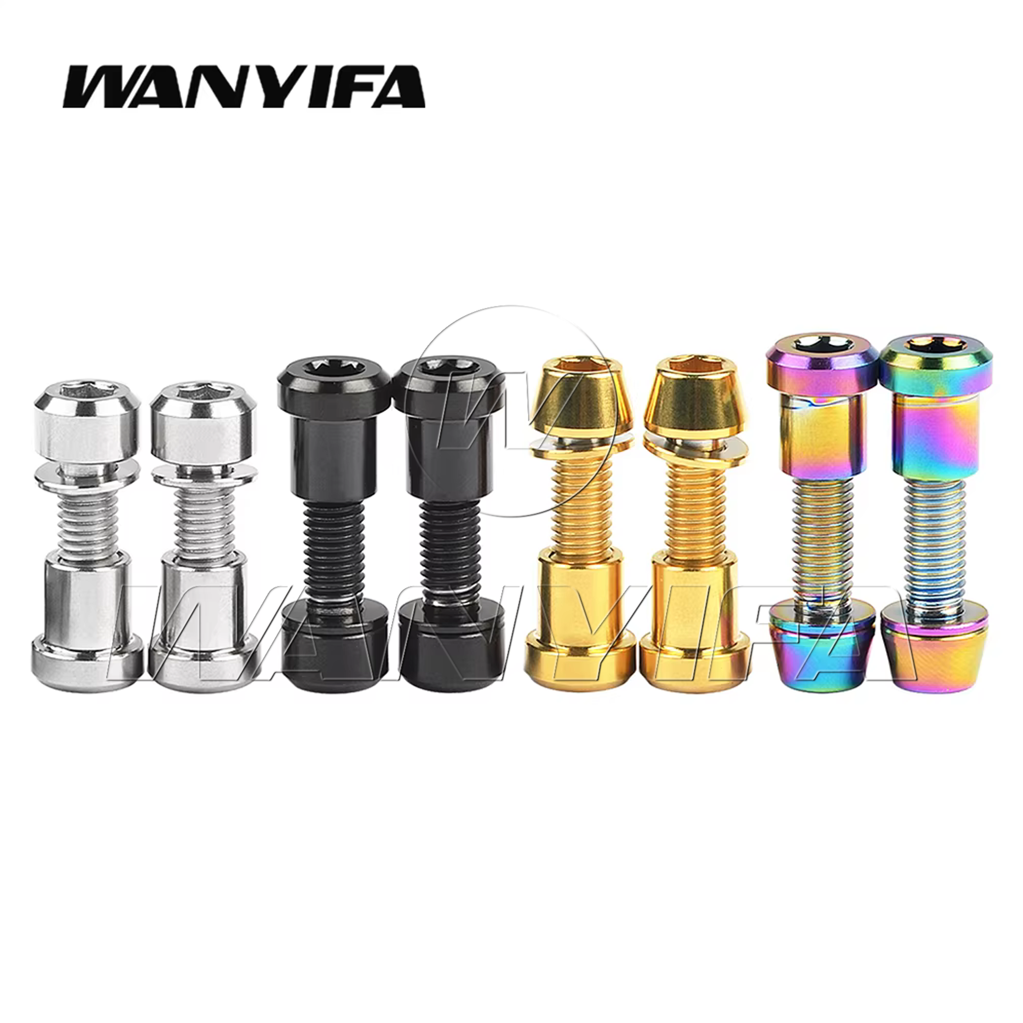 Wanyifa Perno de titanio con tuerca Tornillo de fijación de horquilla delantera para M5 X16 18 20 mm Cabeza cónica Pernos de cabeza cilíndrica Juego de sujetadores 2 piezas