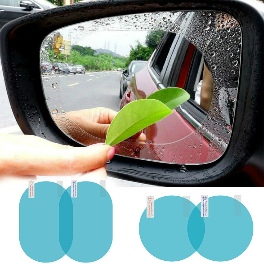 2/4PCS Car Side Rearview Mirror Waterproof Anti-Fog Film Side Window Glass Film Can Protect Your Vision Driving On Rainy Days