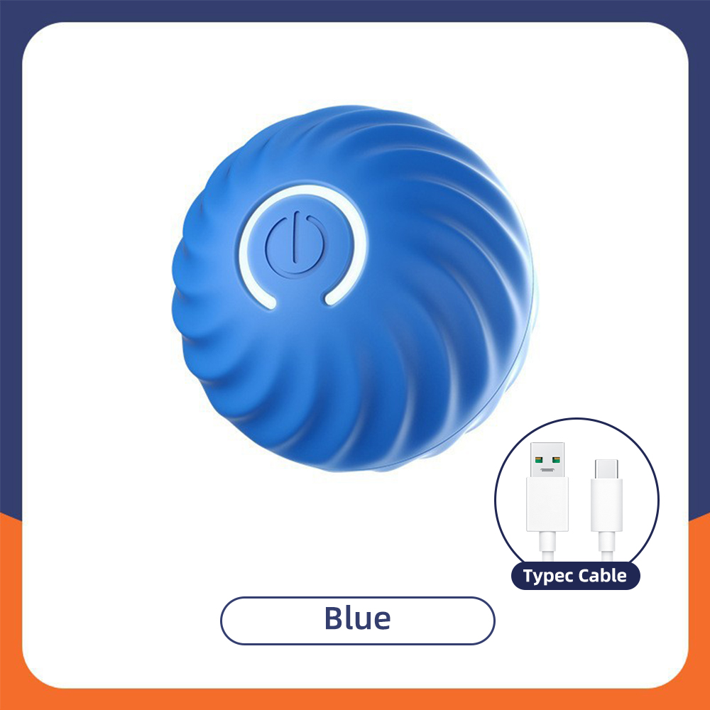 Pelota de juguete inteligente para perros, juguete interactivo electrónico para mascotas, pelota móvil y carcasa USB, rebote automático para cachorros, de cumpleaños, producto para gatos: Blanco
