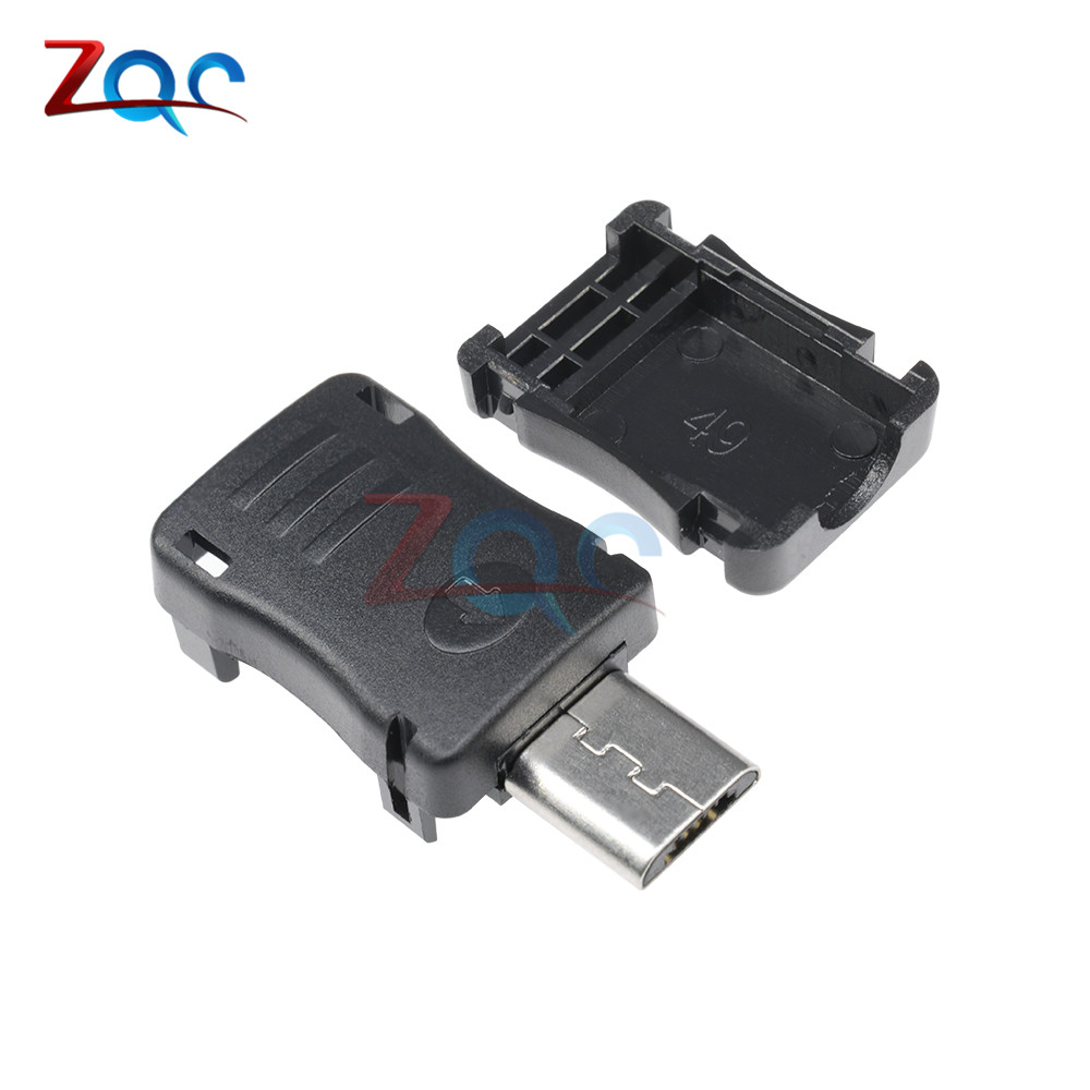 10PCS DIY Micro USB 5 Pin T Port Male Plug Socket Connector with Plastic Cover