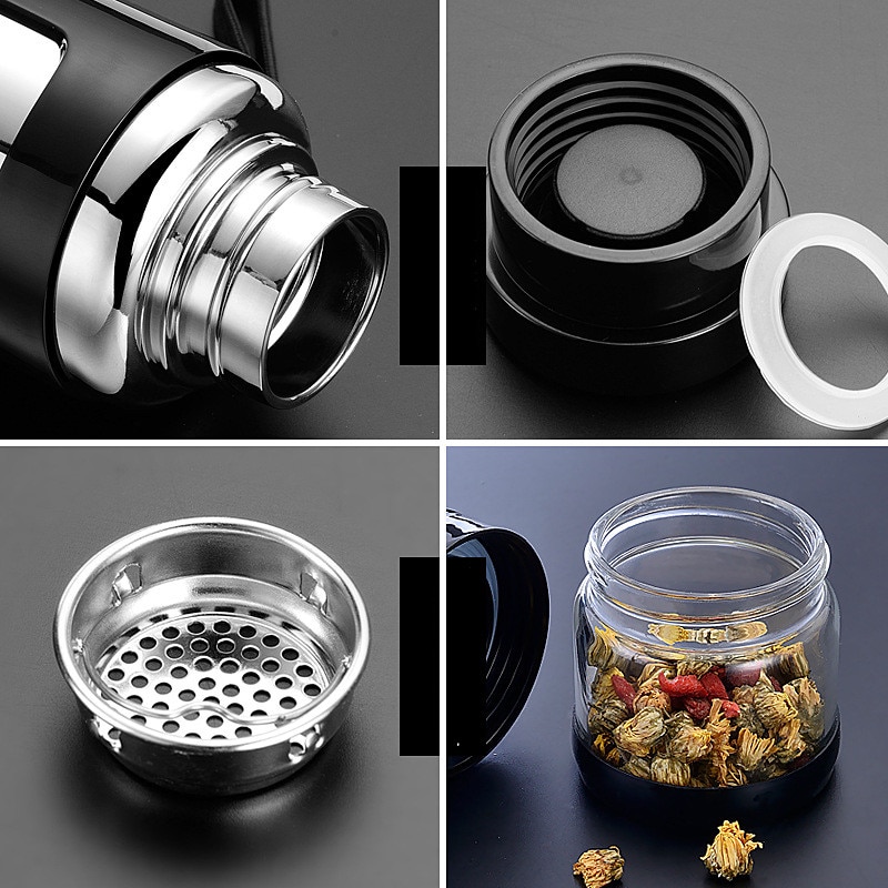 500ml Thermos Bottle Stainless Steel Thermos Cup Tea Vaccum Flasks Glass Tea Cup Office Thermos Mug Portable Travel Thermos Cups