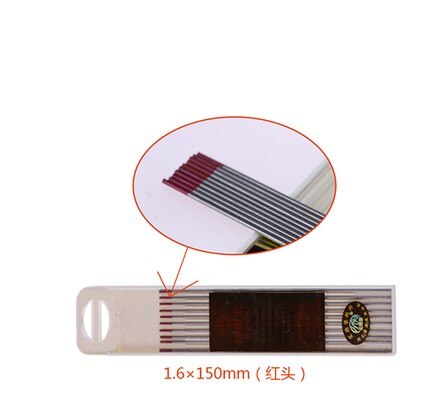 Tungsten electrode argon arc welding electrode tungsten needle 150mm 1.6 / 2.0 / 2.4 /: 1.6  150mm red head