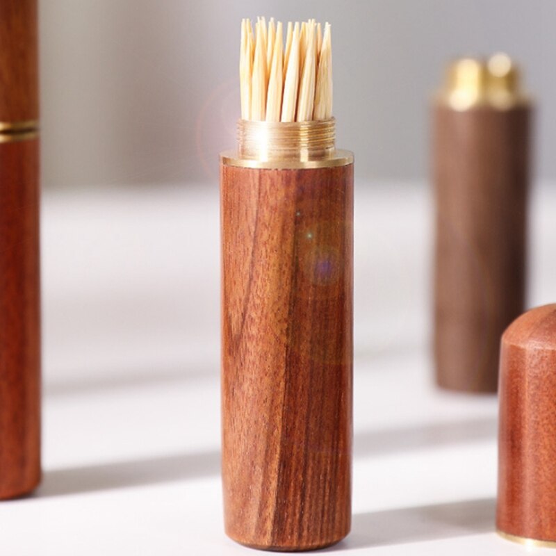 Wooden Toothpick Holder Wooden Craft Lightweight Portable Toothpick Holder Wooden Small Decorations Hotel