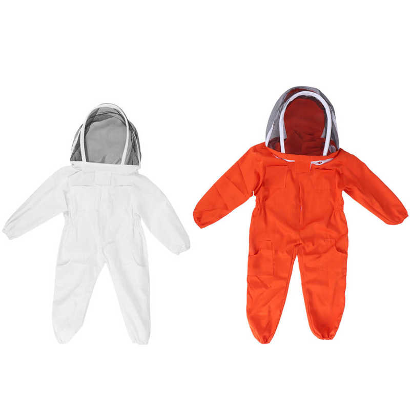 Children Bee Suit Beekeeper One-Piece Anti-bee Beekeeping Suit with Veil Hood Children kids Beekeeping Protective Clothes