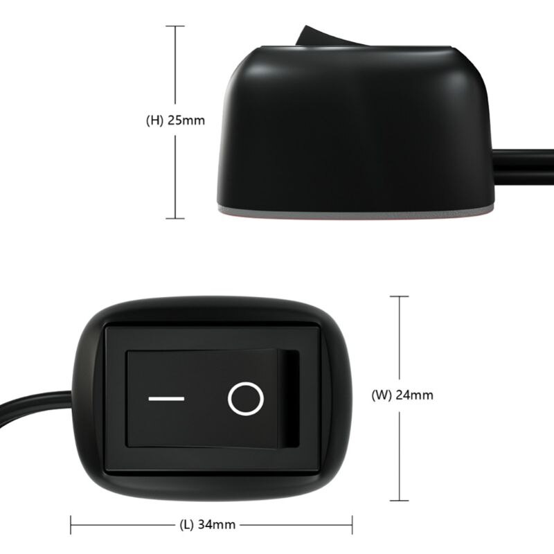 Dc 12v vippeafbryder med bilkontaktpasta-type med kabel til tågeringsdrevlys  e7ca