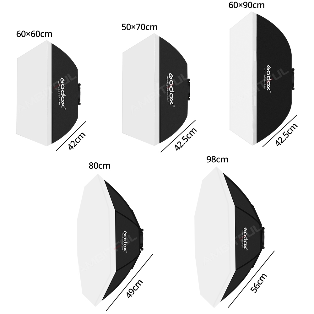 Godox 50x70cm 60x60cm 60x90cm 80cm Photo Studio Softbox Soft Box avec support universel pour K-180A K-150A Godox E250 E300 300SDI