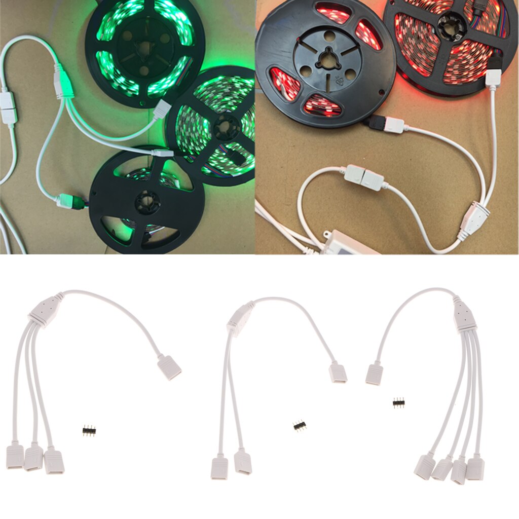 3 Types Beschikbaar 1 Tot 2/3/4 Rgb Vrouwelijke Splitter Connector Kabel Voor Led Strip Licht