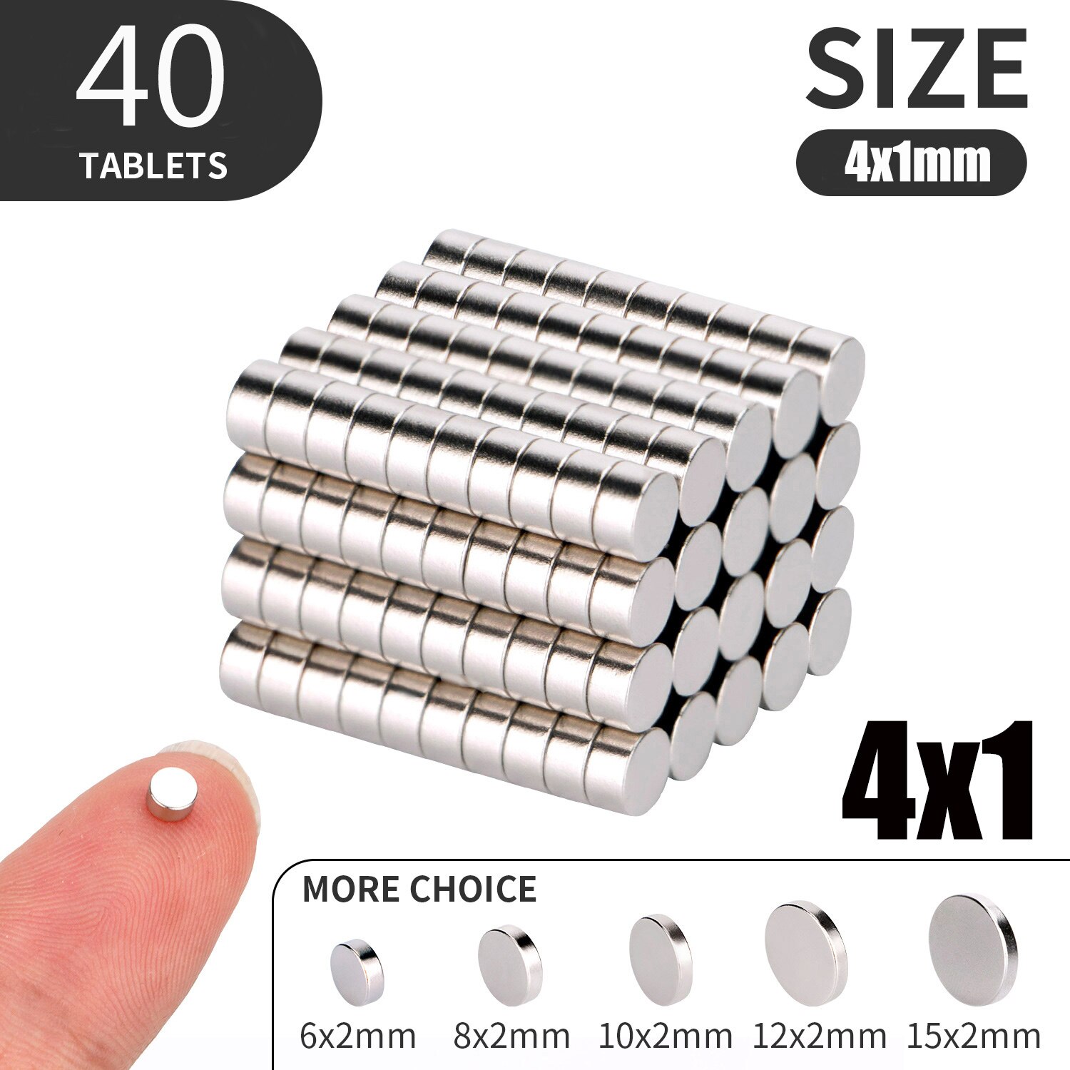 50 100 140PCS/Lot 4x2mm Magnet Round Small Magnet Strong magnets Rare Earth Neodymium Magnet: 40pcs(4x1)