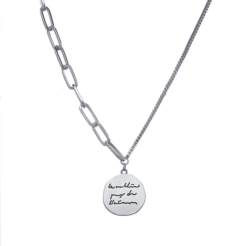 Hip Pop Punk Multi Gelaagde Lock Hanger Ketting Voor Vrouwen Mannen Zilveren Kleur Kruis Hanger Charms Ketting Lange Kettingen Sieraden: OV5285302