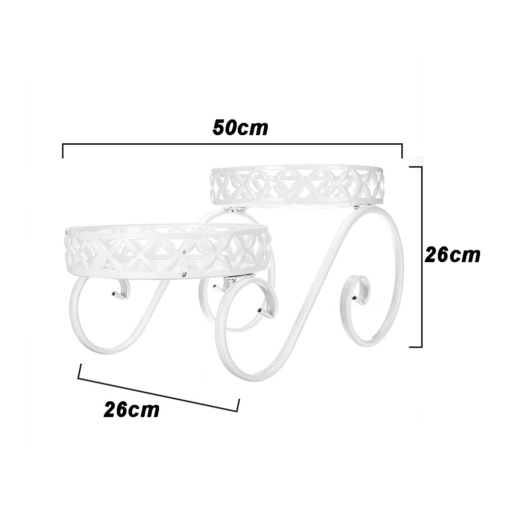 Utendørs metallholder hage uteplass hyller for plante blomsterpotte dobbeltlags blomsterstativ sterk bærekraft innendørs stativ