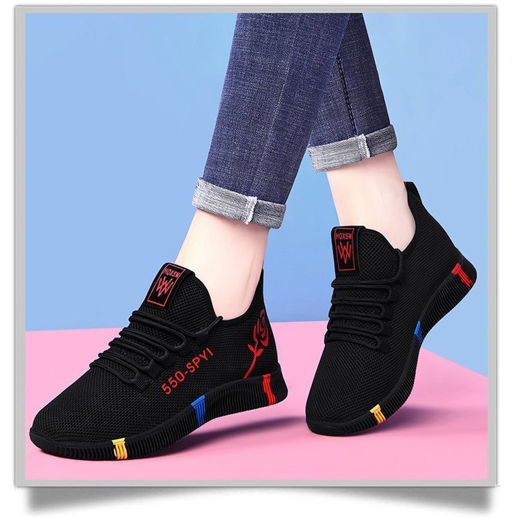 Spring Women Shoes mixed colors Casual Ladies Shoes Woman Mesh Breathable Female Sneakers Zapatillas Mujer: red / 37
