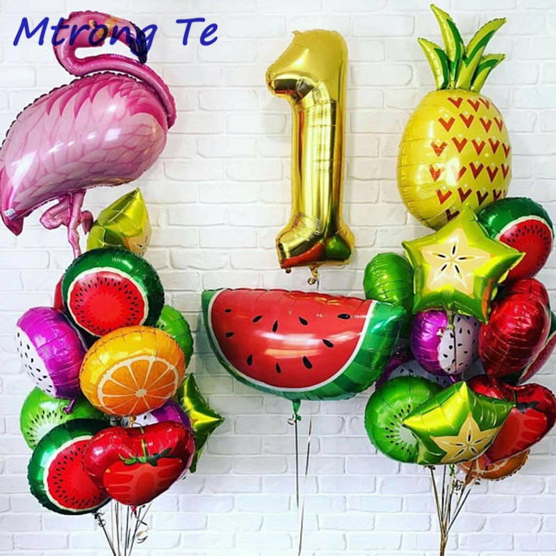 Hawaii tema folie ballonger vannmelon ananas jordbær frukt ballonger sommerfest bursdag dekorasjon helium luft globos