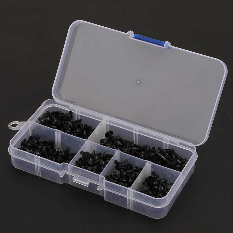 300pcs M3 Round with Washer Carbon Steel Screw Assortment Set