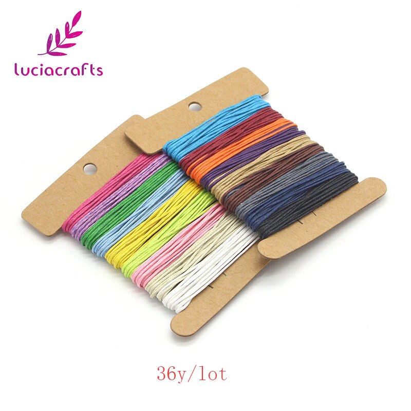 Lucia crafts 1mm draads koorden shamballa touw gewaxt katoenen touw kettingkoord diy handgemaakte montagematerialen  w0701: Gemengde kleur 3 36 yard