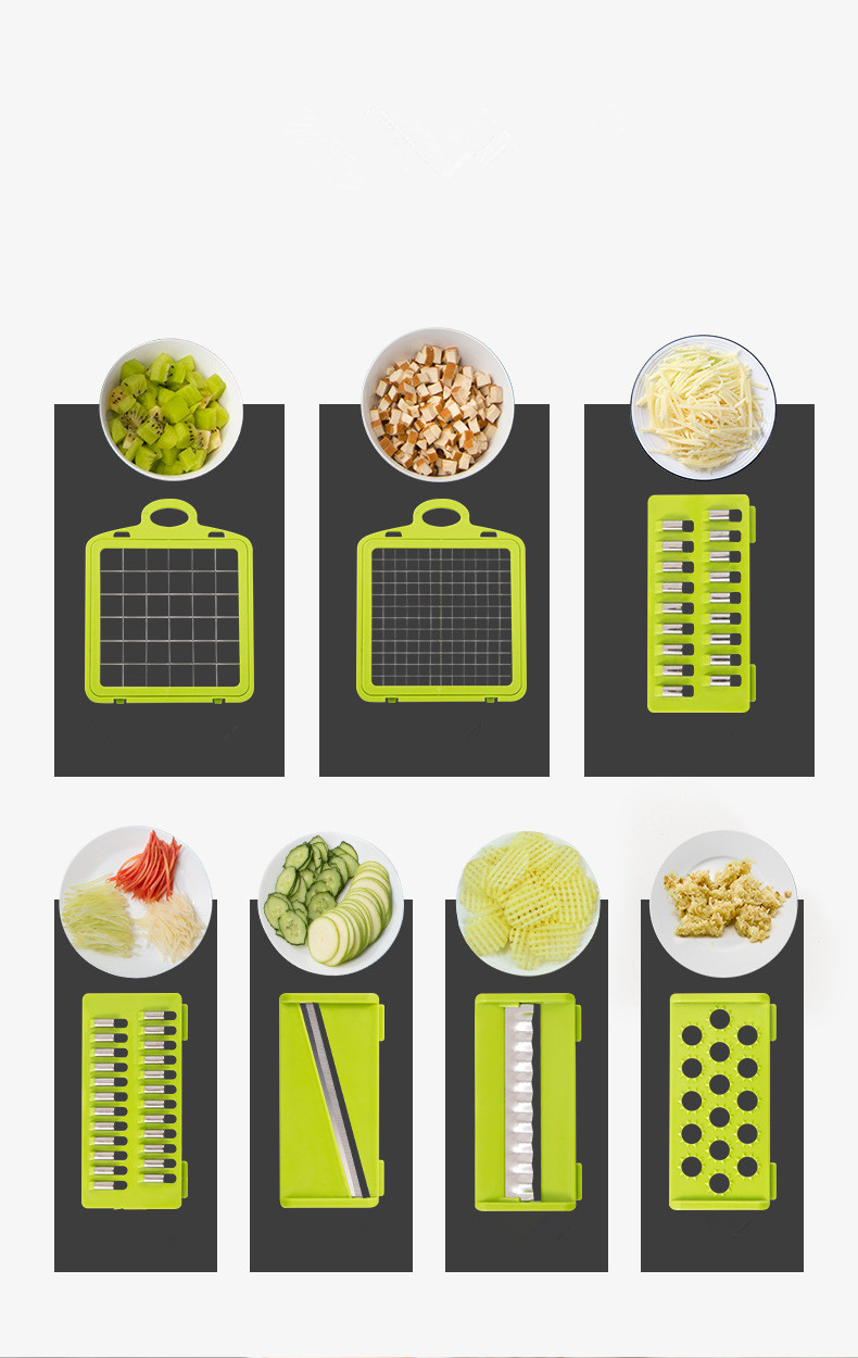 1PC Multi-functional Vegetable Diced Onion Cutter Potato Cutter Chopper Chip Sliced Kitchen Gadgets Accessories Grinder QA 081