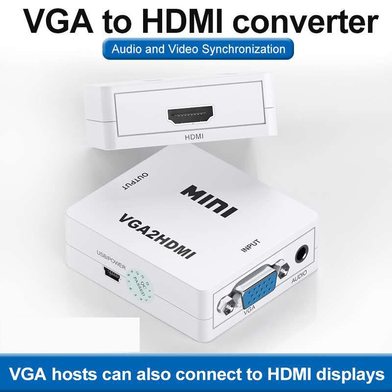 1080P Mini Vga Naar Hdmi Converter Hdmi Video Box Adapter Met Audio VGA2, Laptop Computer Voor Hdtv Projector