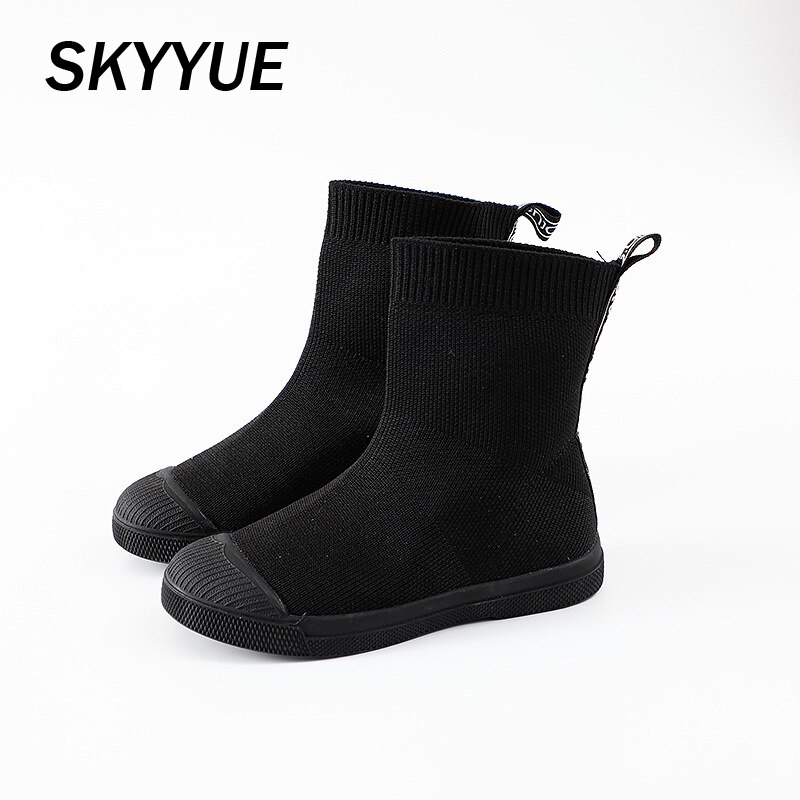 Efterår børn ankelstøvler baby piger mesh sko børn støvler mærke drenge sorte støvler casual støvler bløde slip on støvler