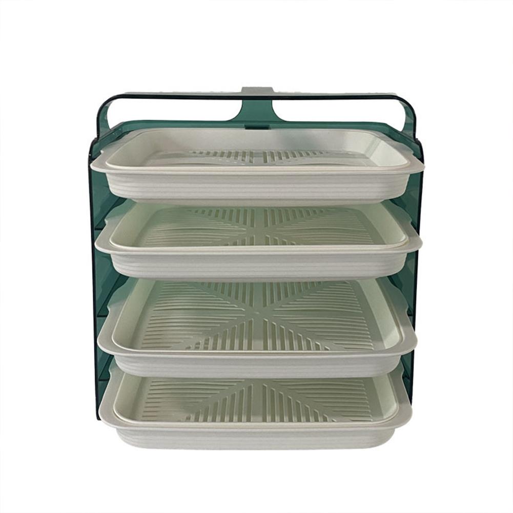 Kitchen Preparation Plate Organizer 4-Layer Cooking Dishes Tray Multi-Functional Wall Mount Racks Kitchen Organizer and Storage: PET frame 